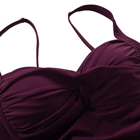 Women's 1 Piece Swimsuit Front Twist Bathing Suits Tummy Control Swimwear SIZE 8 - Picture 7 of 8